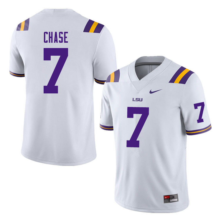 Men #7 Ja'Marr Chase LSU Tigers College Football Jerseys Sale-White